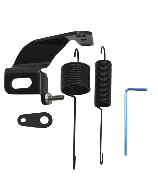 STAINLESS STEEL CARBURETOR THROTTLE CABLE BRACKET RETURN SPRING KIT - BLACK