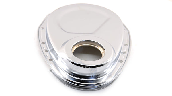 Steel Timing Chain Cover Fits 1955–1995 Chevy SBC 283–400 – Chrome