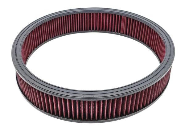 Steel Air Cleaner Kit 14"x3" Washable Red Cotton Filter Off-Set Base - Chrome