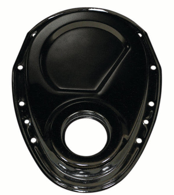 STEEL 1955–95 CHEVY SB 283–305–327–350–400 TIMING CHAIN COVER KIT – BLACK