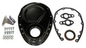 STEEL 1955–95 CHEVY SB 283–305–327–350–400 TIMING CHAIN COVER KIT – BLACK