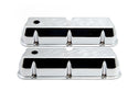 ALUMINUM 1962–85 FORD SB 289–302–351W 5.0 TALL VALVE COVERS – FLAMED DESIGN – CHROME