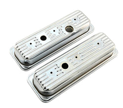 Steel Valve Covers – Fits 1985–1993 Chevy/GMC 4.3L V6 – Center Bolt – Embossed – Chrome