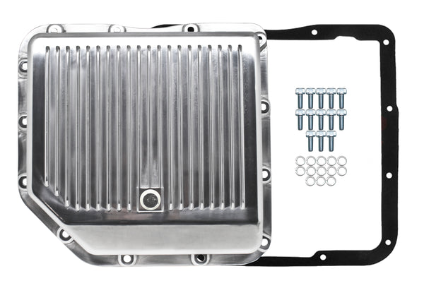CFR Performance Compatible/Replacement CHEVY-GM TURBO TH-350 ALUMINUM TRANSMISSION PAN KIT DEEP FINNED – POLISHED