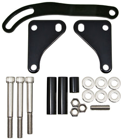 CHEVY SMALL BLOCK STEEL POWER STEERING BRACKET SET - EDP BLACK