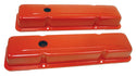 Steel Tall Valve Covers – Fits 1958–86 Chevy Small Block 283-400 – 1 Hole – Orange