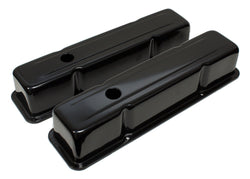 1958-86 CHEVY SMALL BLOCK 283-305-327-350-400 TALL STEEL VALVE COVERS - BLACK