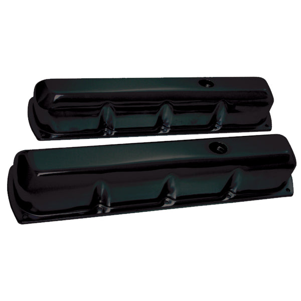 CFR Performance Compatible/Replacement Tall Black Steel Valve Covers – Fits 1964–88 Oldsmobile 330, 350, 400, 425, 455 V8 Engines – Smooth Top