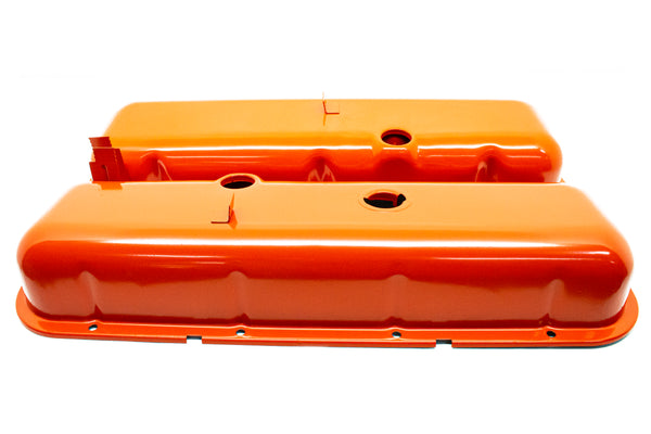 CFR Performance Steel 1965-72 Chevy BB 396-427-454 OEM Style Tall Valve Covers 1-2 Holes - Painted Orange