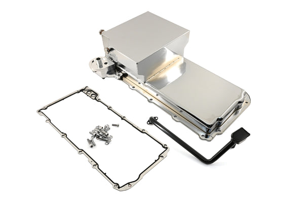 CFR Performance Compatible/Replacement STEEL Chevy GM LS Engines Oil Pan 7 QT Filter Adapter Kit w/Bolts, Pickup, Gasket – Chrome