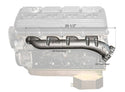 Cast Iron Low Profile V-Band Exhaust Manifolds 2003-up 5.7L/6.1L/6.2L/6.4L Dodge/Mopar Gen 3 Hemi Engines – Ceramic Silver