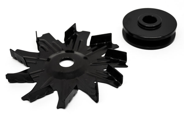 ALTERNATOR FAN AND PULLEY KIT FOR 1957-1985 CHEVY SB 327 350 383 400 -BLACK