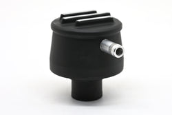 ALUMINUM BREATHER PCV VALVE  POLISHED FINNED - BLACK