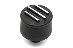 ALUMINUM ROUND BREATHER FINNED - BLACK