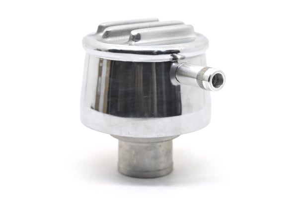 ALUMINUM ROUND BREATHER PCV VALVE  POLISHED FINNED - POLISHED