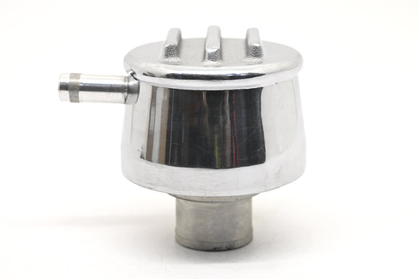 ALUMINUM ROUND BREATHER PCV VALVE  POLISHED FINNED - POLISHED