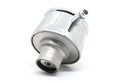 ALUMINUM ROUND BREATHER PCV VALVE  POLISHED FINNED - POLISHED