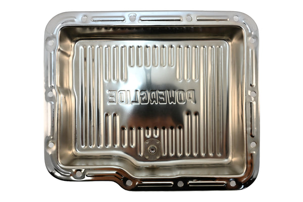 CHEVY-GM POWERGLIDE STEEL TRANSMISSION PAN - CHROME