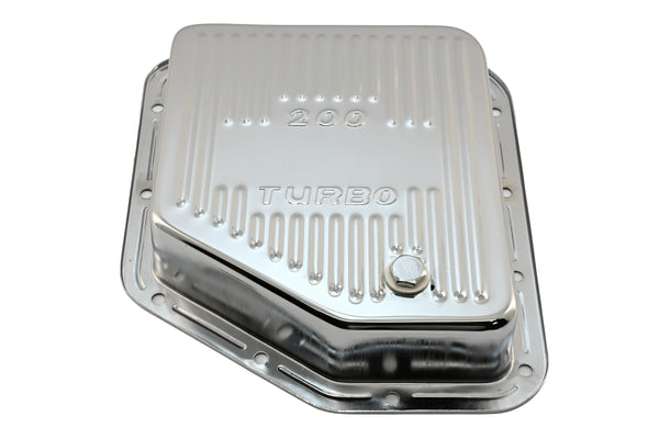 CHEVY-GM TURBO TH-200 STEEL TRANSMISSION PAN - CHROME