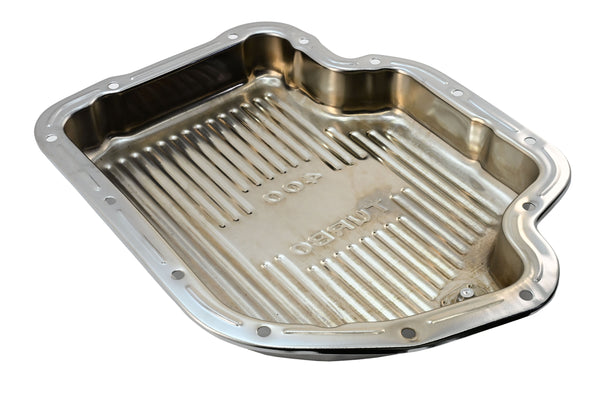 CHEVY-GM TURBO TH-400 STEEL TRANSMISSION PAN - CHROME