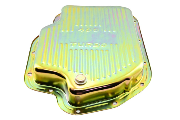 CHEVY-GM TURBO TH-400 STEEL TRANSMISSION PAN - ZINC