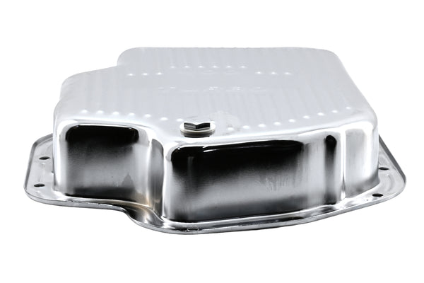 CHEVY-GM TURBO TH-400 STEEL TRANSMISSION PAN (DEEP SUMP) - CHROME