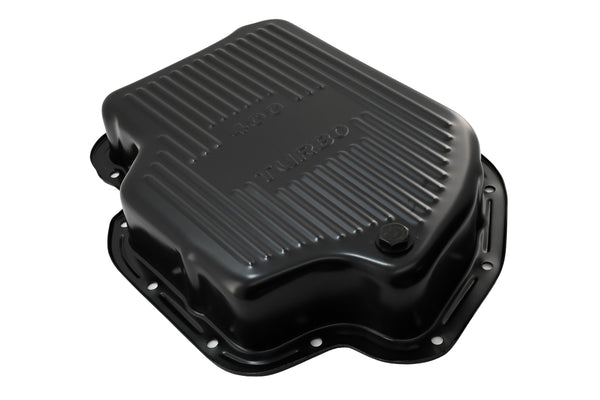 CHEVY-GM TURBO TH-400 STEEL TRANSMISSION PAN (DEEP SUMP) - BLACK