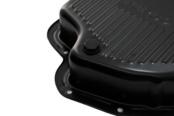 CHEVY-GM TURBO TH-400 STEEL TRANSMISSION PAN (DEEP SUMP) - BLACK
