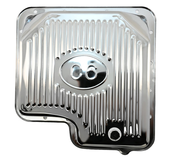 Steel Transmission Pan Kit Fits Ford C6 Stock Capacity w/ Gasket and Bolts – Chrome