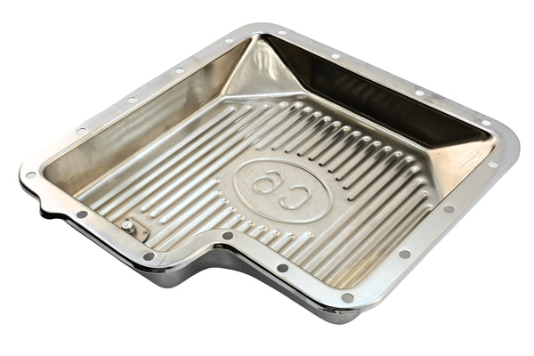 Steel Transmission Pan Kit Fits Ford C6 Stock Capacity w/ Gasket and Bolts – Chrome