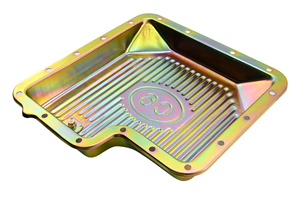 Steel Transmission Pan Kit Fits Ford C6 - Stock Capacity w/ Gasket and Bolts - Zinc-Plated