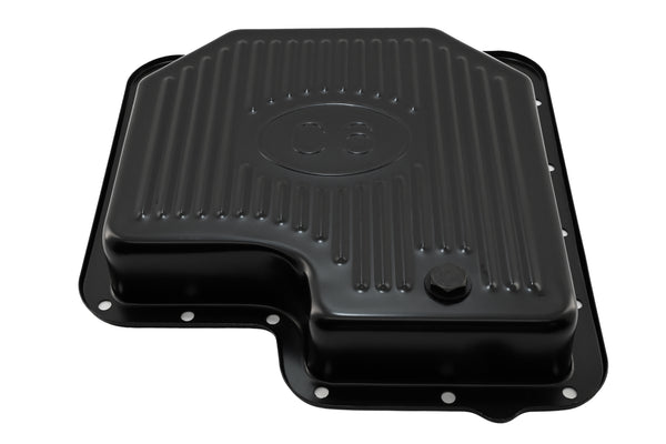 Steel Transmission Pan Kit Fits Ford C6 - Stock Capacity w/ Gasket and Bolts - Black