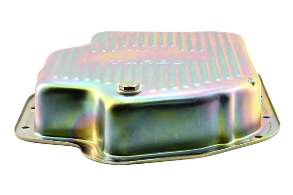 CHEVY-GM TURBO TH-400 STEEL TRANSMISSION PAN (DEEP SUMP) - ZINC