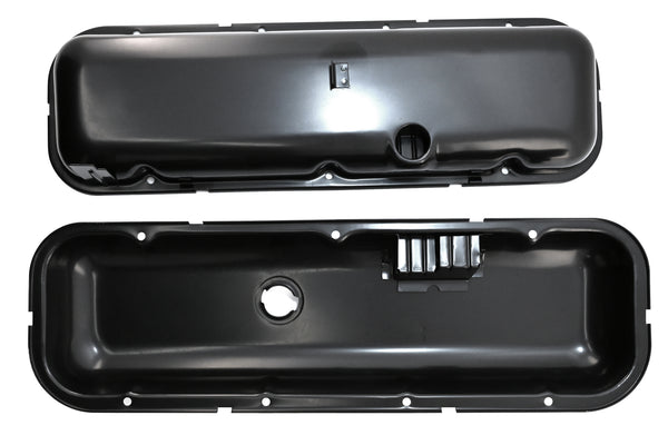 Steel Valve Covers Fits 1965-72 Chevy Big Block 396 427 454 Short - Black