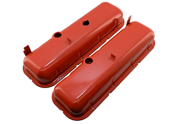 Steel Valve Covers Fits 1965-72 Chevy Big Block 396 427 454 Tall - Painted Orange