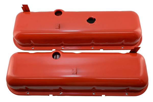 Steel Valve Covers Fits 1965-72 Chevy Big Block 396 427 454 Tall - Painted Orange