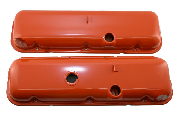 Steel Valve Covers Fits 1965-72 Chevy Big Block 396 427 454 Short - Orange