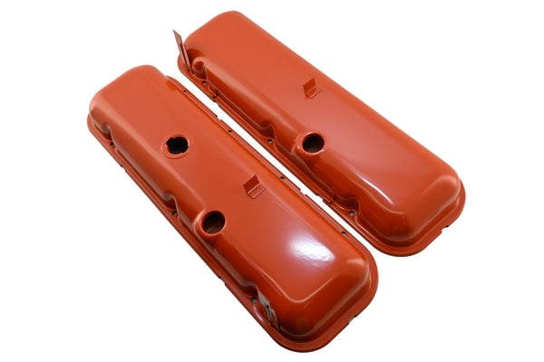 Steel Valve Covers Fits 1965-72 Chevy Big Block 396 427 454 Short - Orange