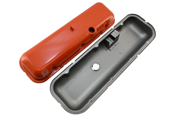 Steel Valve Covers Fits 1965-72 Chevy Big Block 396 427 454 Short - Orange