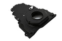 Aluminum Chevy LS Two Piece Timing Chain Cover With Cam Sensor Hole Fits LS Engines Up To Gen 4 – Black