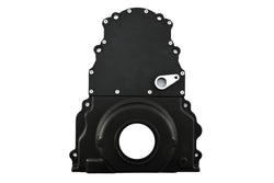 Aluminum Chevy LS Two Piece Timing Chain Cover With Cam Sensor Hole Fits LS Engines Up To Gen 4 – Black