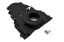 Aluminum Chevy LS Two Piece Timing Chain Cover With Cam Sensor Hole Fits LS Engines Up To Gen 4 – Black