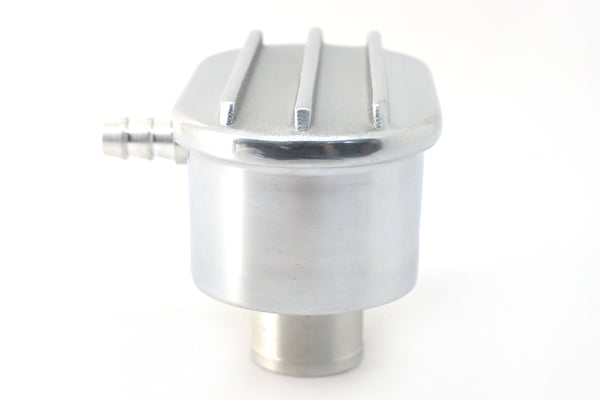 CHEVY-FORD-MOPAR POLISHED BILLET ALUMINUM BREATHER W- TUBE - FINNED