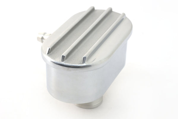 CHEVY-FORD-MOPAR POLISHED BILLET ALUMINUM BREATHER W- TUBE - FINNED
