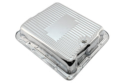Steel Transmission Pan – Fits GM 700R4 / 4L60E / 4L65E – Finned – Chrome
