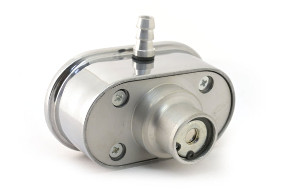 CHEVY-FORD-MOPAR POLISHED BILLET ALUMINUM BREATHER W- TUBE - FINNED