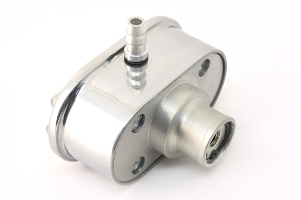 CHEVY-FORD-MOPAR POLISHED BILLET ALUMINUM BREATHER W- TUBE - FINNED