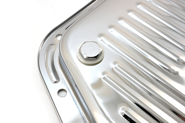 Steel Transmission Pan – Fits Mopar 727 TorqueFlite – Chrome