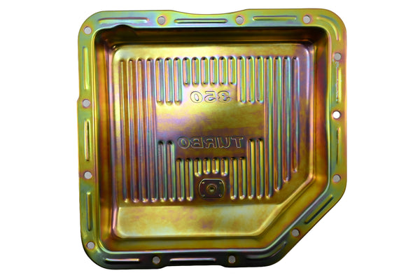 Steel Transmission Pan – Fits Chevy/GM TH-350 Turbo – Stamped "350 Turbo" Logo – Zinc-Plated
