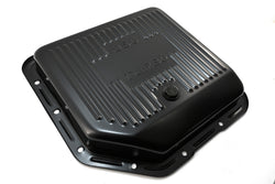 Steel Transmission Pan – Fits Chevy/GM TH-350 Turbo – Stamped "350 Turbo" Logo – Black